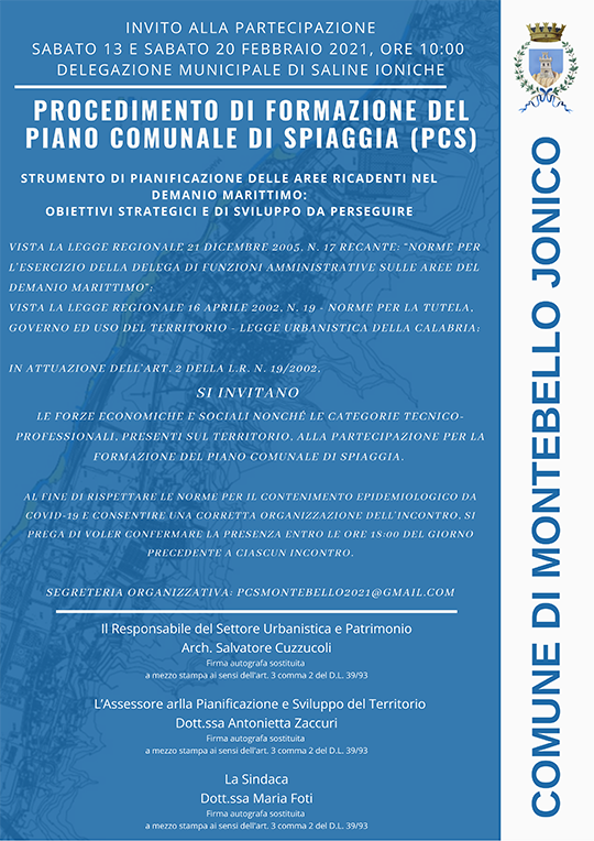 PIANO SPIAGGIA COMUNALE 2021
